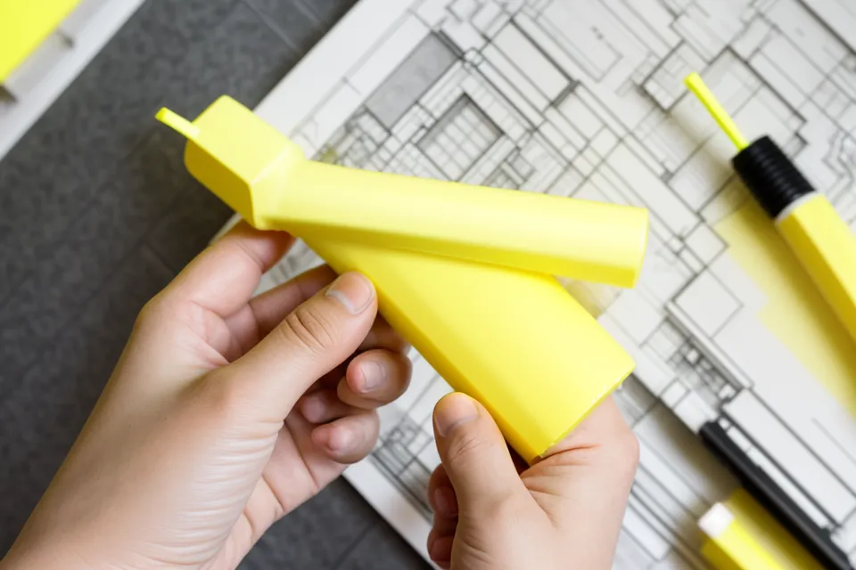 Gros plan sur l'analyse d'un dossier de diagnostic technique immobilier avec un surligneur