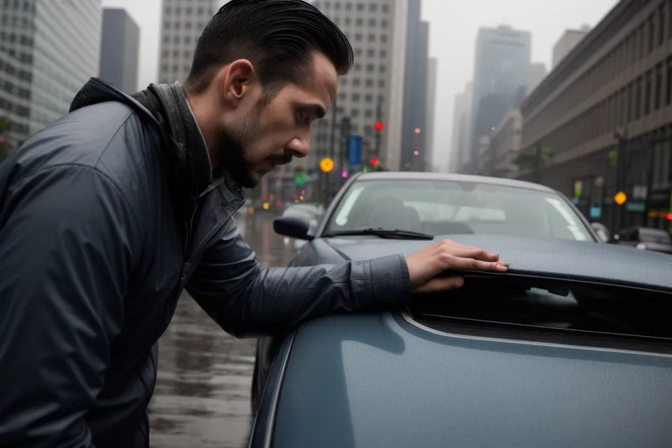 Notes de visite de quartier et plan urbain posés sur le capot d'une voiture