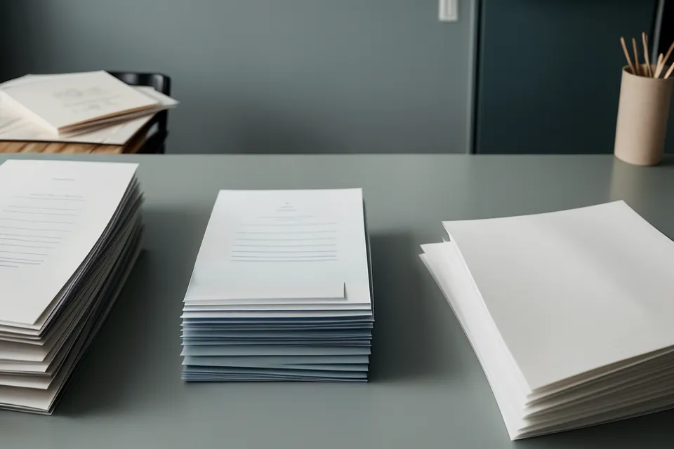 Dossiers de compromis de vente avec notes manuscrites sur un bureau