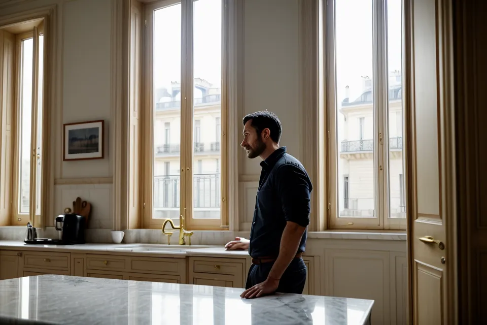 Ordinateur affichant un calcul de rendement locatif net après charges de copropriété