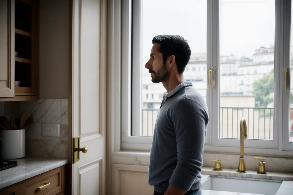 Consultation d'une annonce immobilière hors marché mal présentée sur un smartphone, typique d'une stratégie de recherche hors réseau.